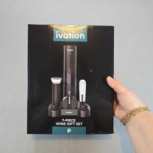 Ivation 7-Piece Electric Wine Opener Gift Set Automatic Corkscrew Bar Accessorie
